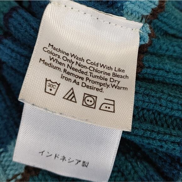 Eddie Bauer Size Small S Cotton Striped Stripes Blue Turtle Neck Sleeveless Ribb - Picture 5 of 11